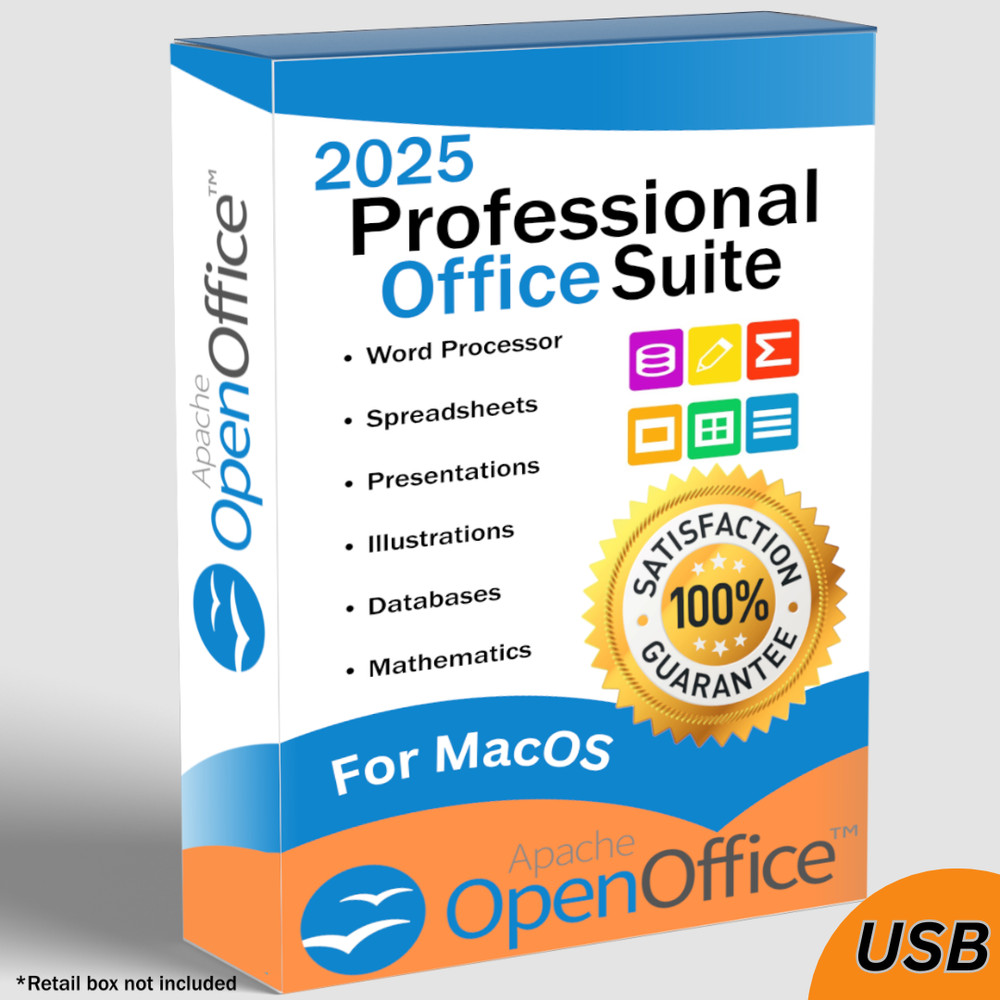 Open Office Software Suite for Mac USB Word Processing Home Student Business