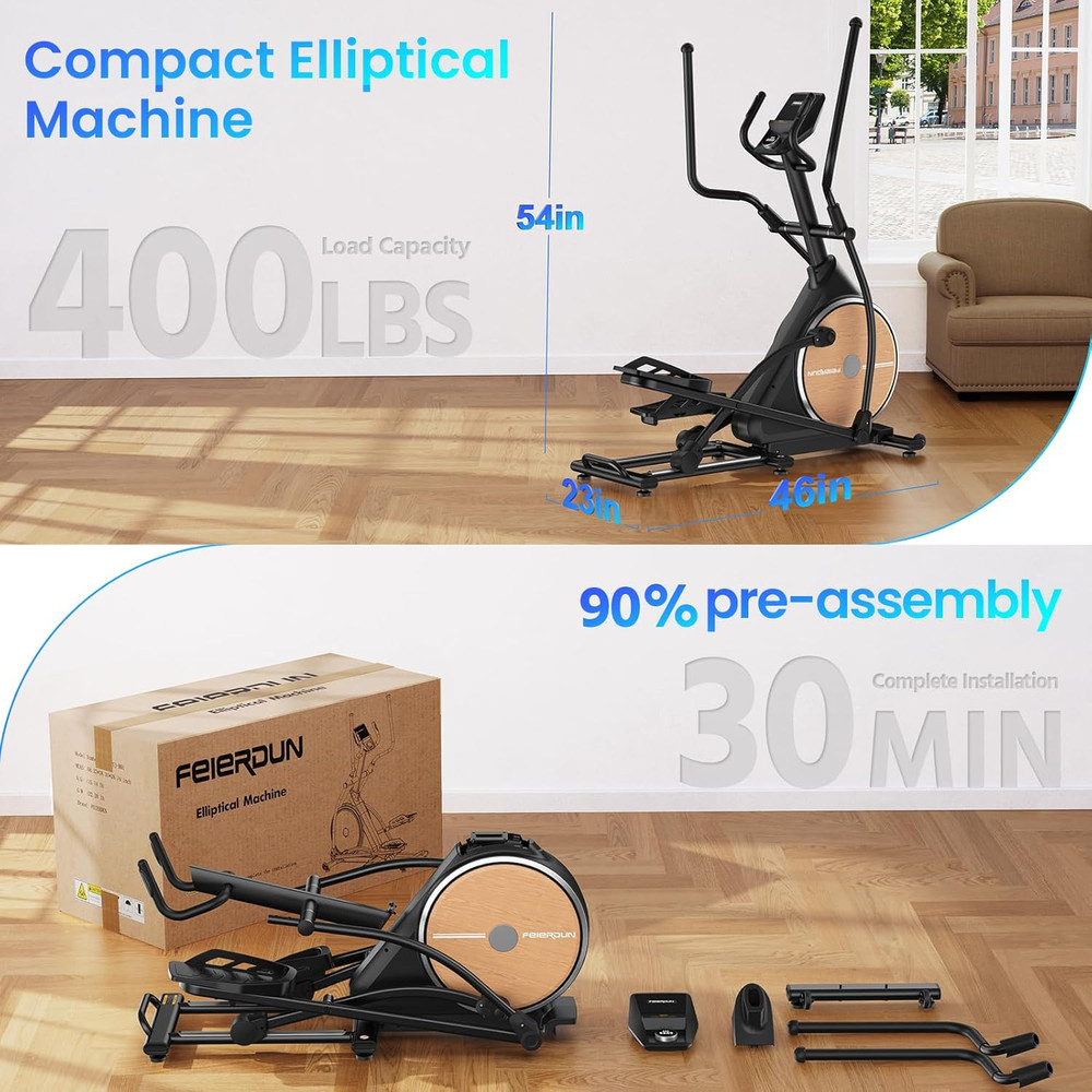 Elliptical Machine, Cross Trainer for Home Use with Hyper-Quiet Electromagnetic