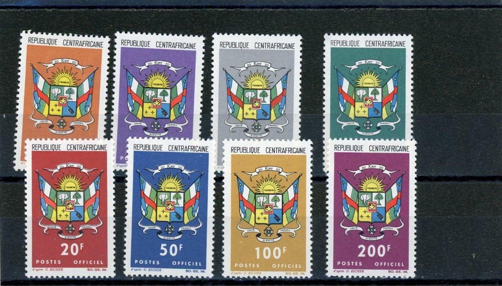 Central African Rep 1965 Scott# O1-O10 mint LH