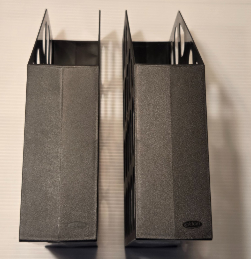 Two Black Plastic Magazine Book File Storage Organizer Holders
