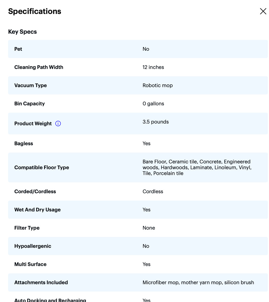 Samsung Jetbot Mop with Remote + Dual Spinning Technology White