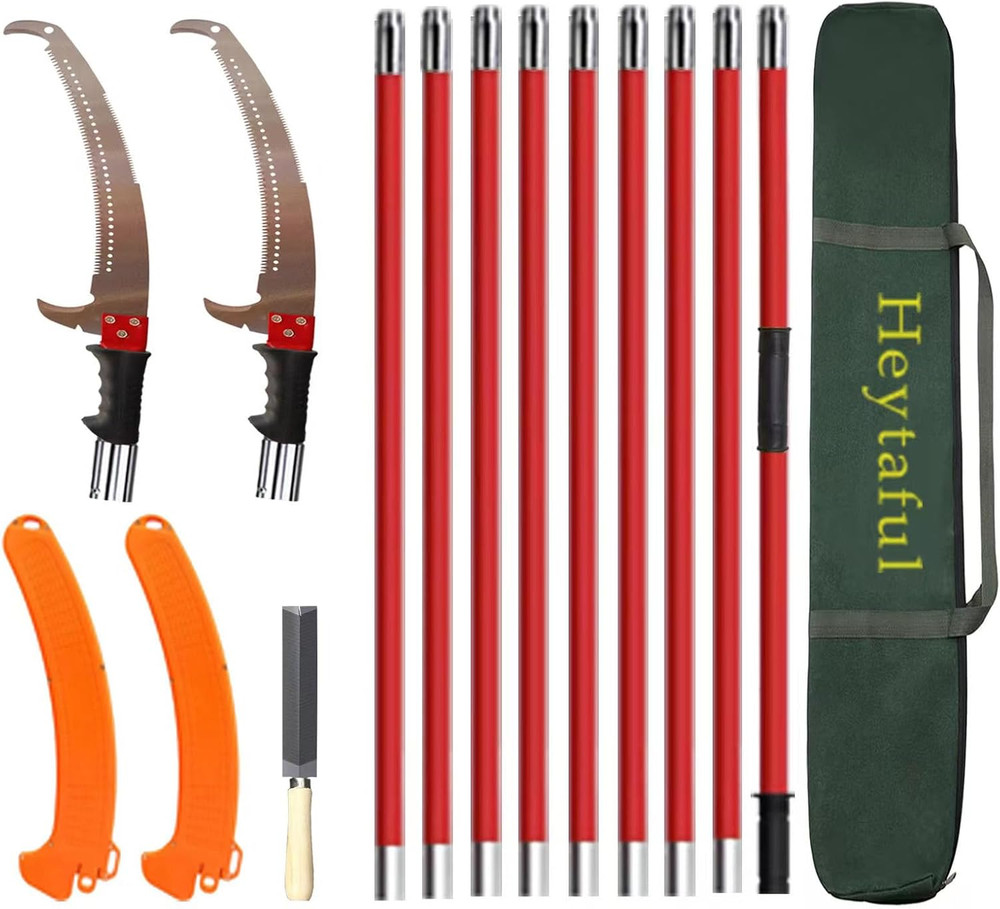 Manual Pole Saw 30 FT Extendable Tree Pruner High Branches Trimming for Pruning