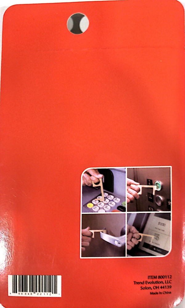 Touch Free Tool Open Doors Push Buttons Touchscreens Brass Key Chain 12 pack