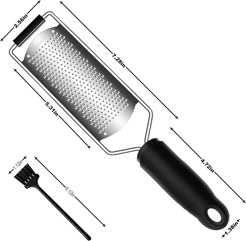 Stainless Steel Cheese Zester Grater with Handle, Handheld Kitchen Tool