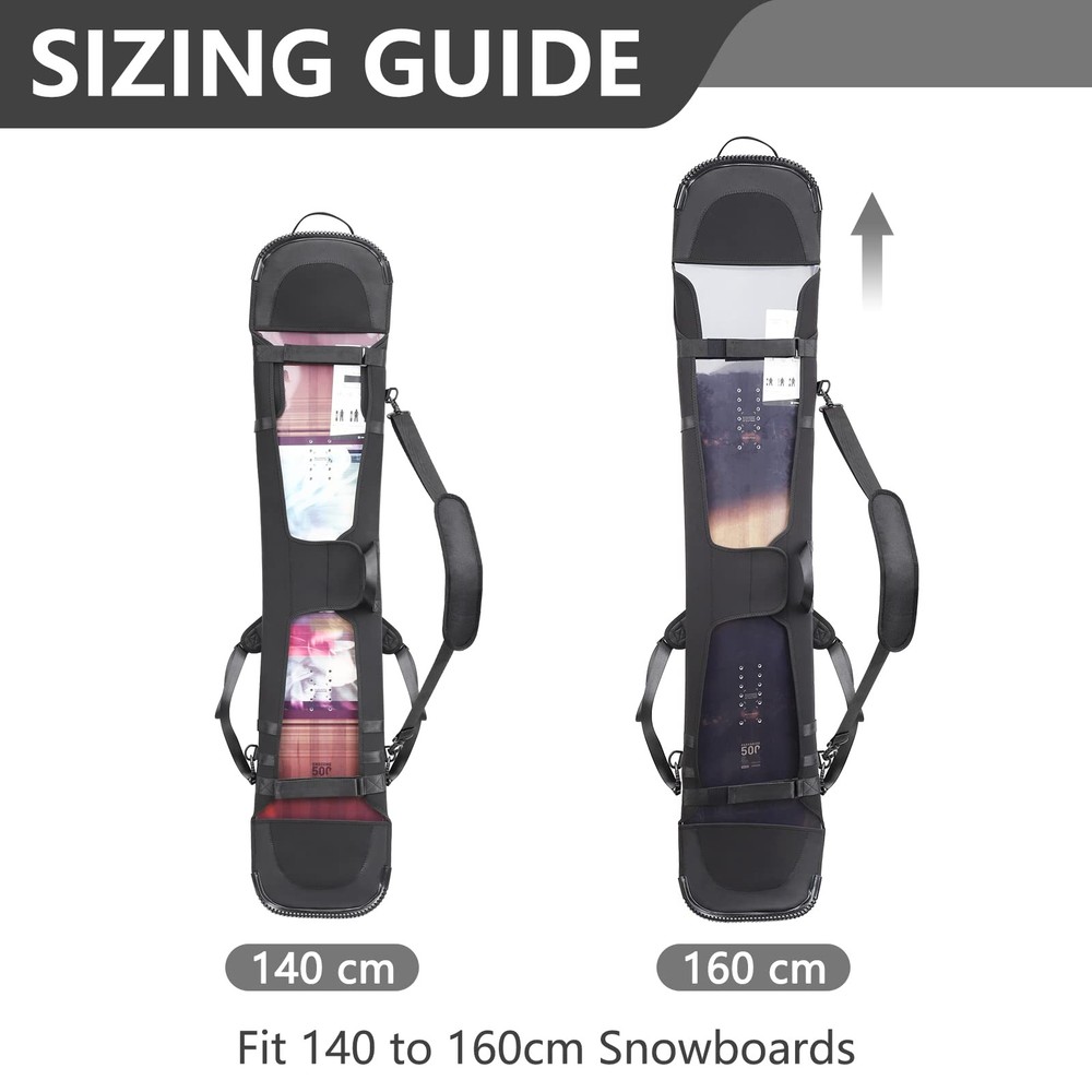 Adjustable Snowboard Sleeve Cover Case with Shoulder Straps, Snowboard Protec...