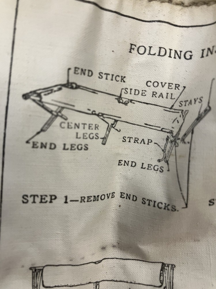 Vintage 1952 U.S. Army folding cot