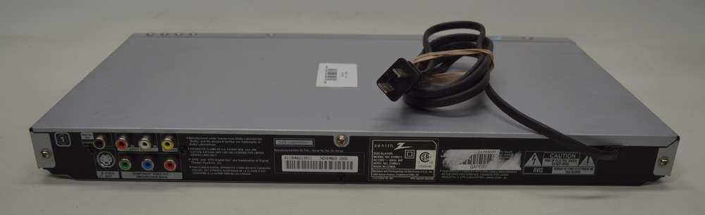 Zenith DVB611 Progressive Scan DVD Player No Remote