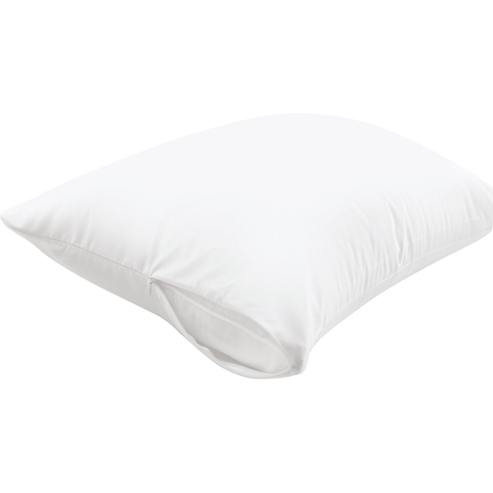 Mainstays Standard/Queen Pillow Protector -2 Pack,Cotton Touch,White with Zipper