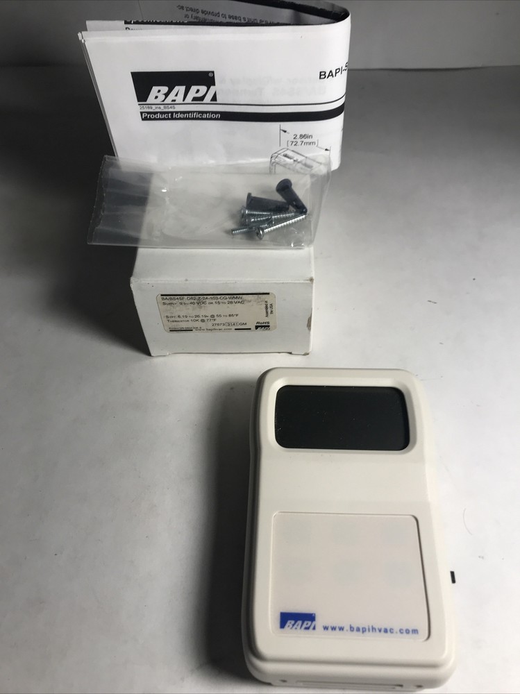 BAPI Room Temperature Sensor w/display & Slide Set point BAPI-Stat 4 Sensor, NEW