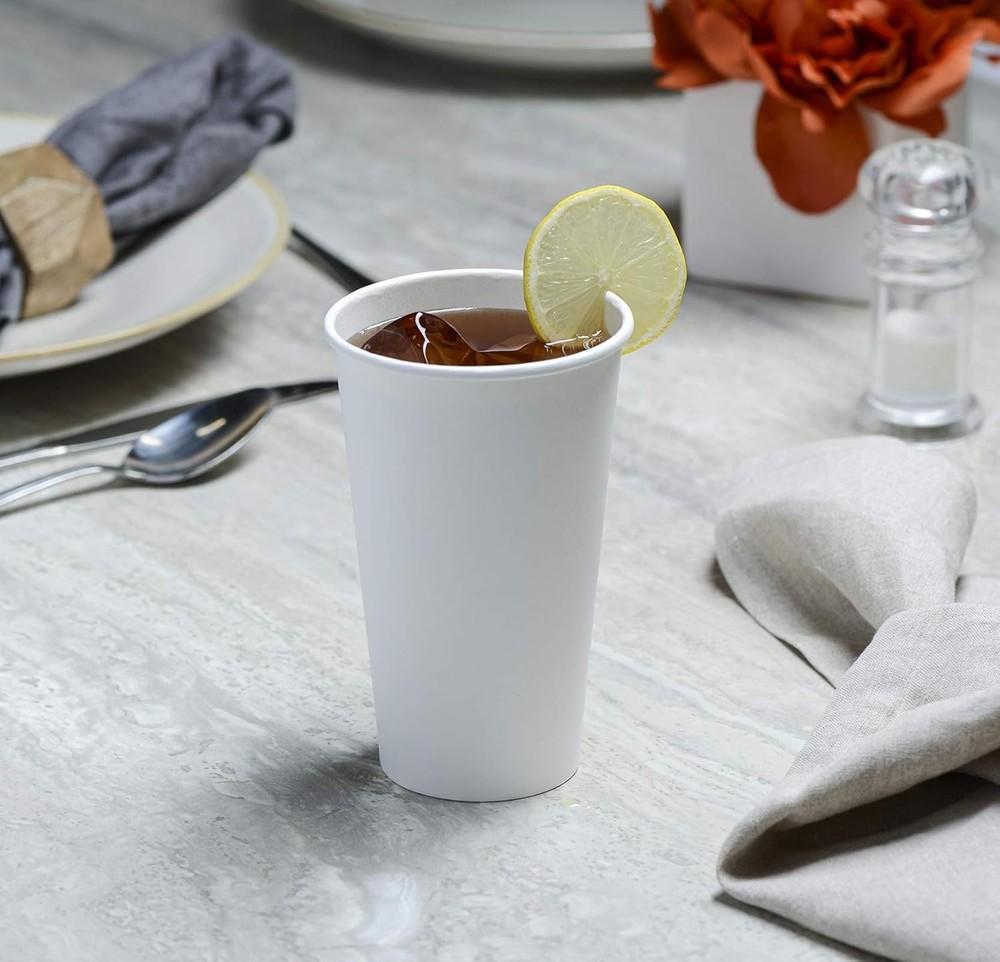 Eco-Friendly Hot & Cold Drink Cups - Sturdy 16 oz [200 Pack]