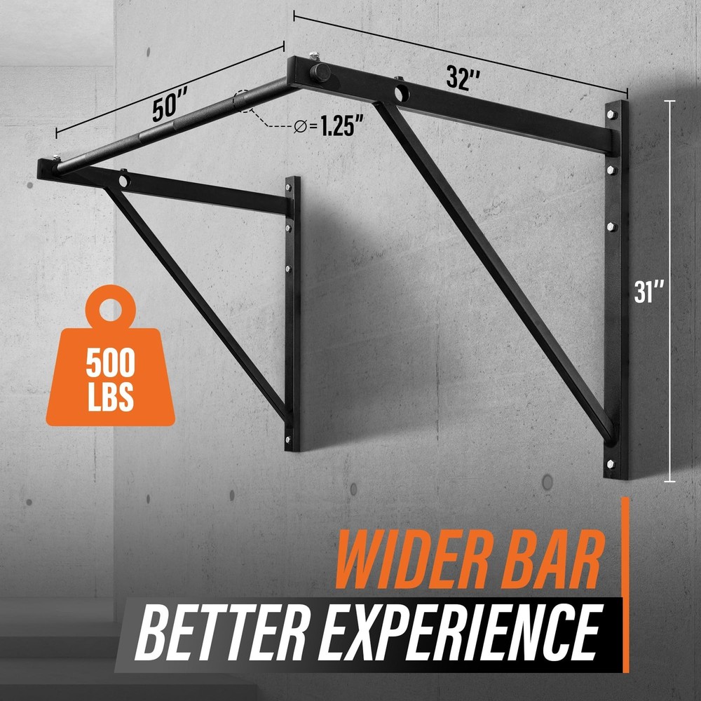 Yes4All Heavy Duty Wall Mounted Pull Up Bar – Multi-Grip Pull Ups / Pull Up B...