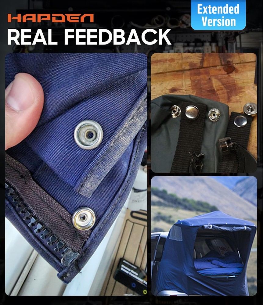 Hapden 140 Pcs Extended Version Canvas Snaps Kit, Heavy 11MM, Silver-regular