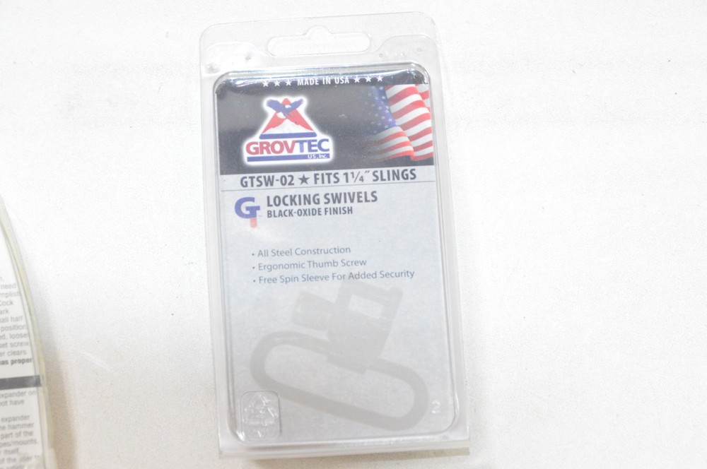 Grovtec 1.25" Loop Locking Swivel Pair Black Oxide - GTSW02 #MA