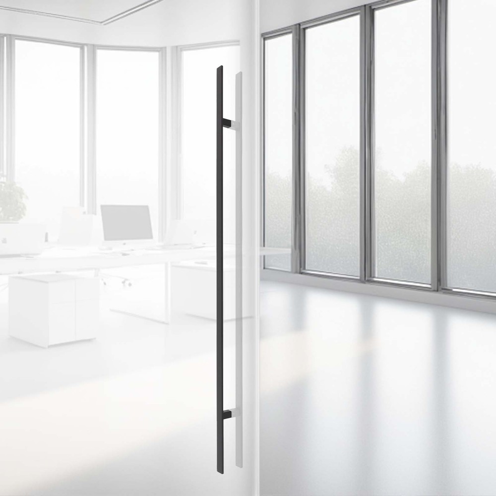Push Pull Door Handle H-shaped Door Pull Handle Double Sided Stainless Steel