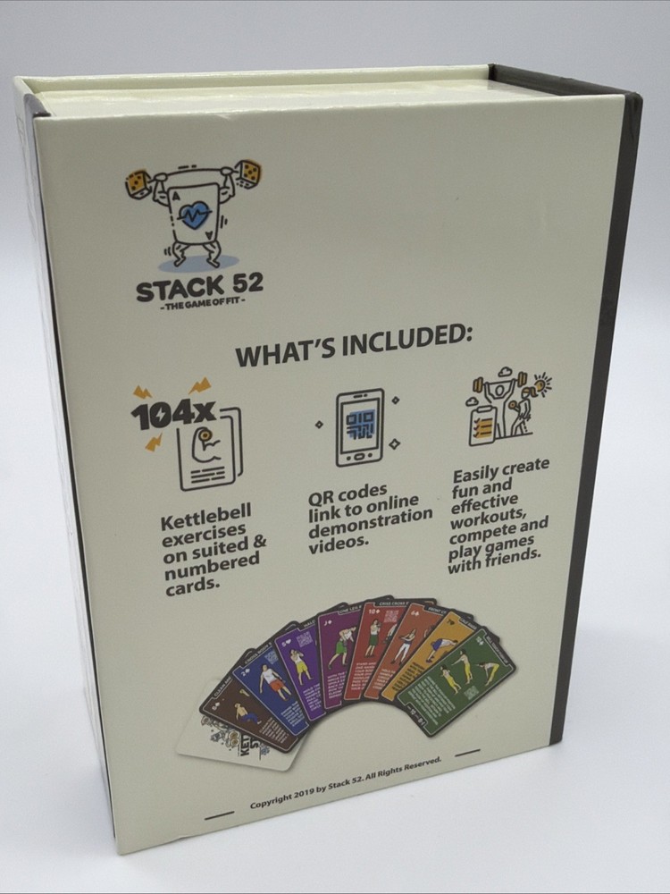 Stack 52 Kettlebell Exercise Cards Workout Playing Card Game NEW