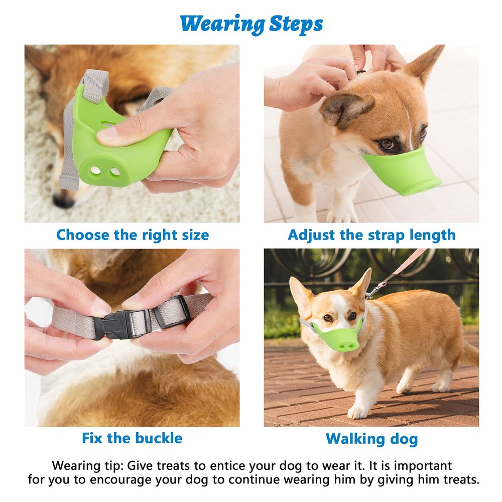 HOWWFALY Silicone Dog Muzzle, Soft Muzzle for Small Medium Dogs Poodle Corgi Dac