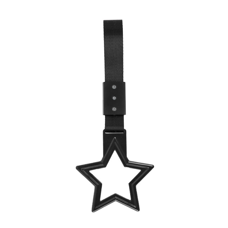 JDM STAR TSURIKAWA Black Ring Black Nylon Car Accessories Handle Strap X1