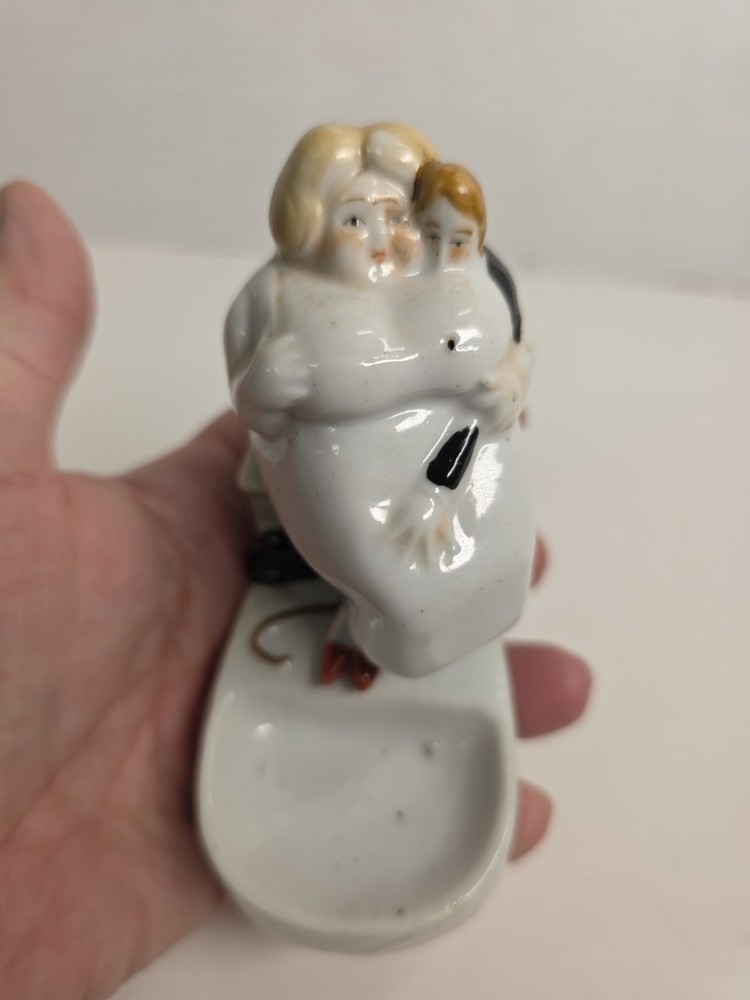 Vintage Ceramic Ring Dish Holder Fat Lady