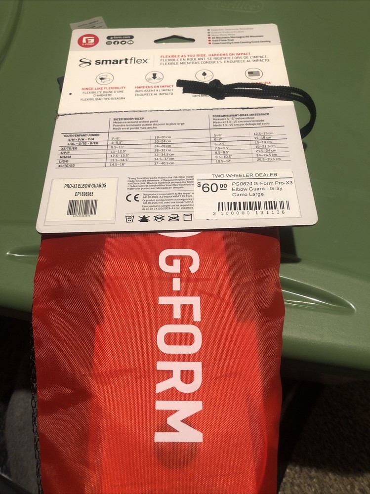 G-Form Pro-Rugged SmartFlex 2 Elbow Guards, L, GE1621-1