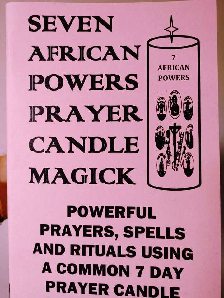 7 AFRICAN POWERS PRAYER CANDLE MAGICK 76 page staple bound book