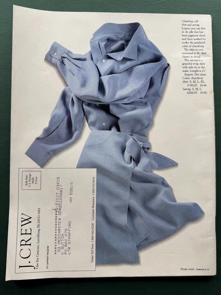 J.CREW SPRING/SUMMER 1992 CATALOG DEWEY NICKS LISA EISNER IN MARTHA'S VINEYARD