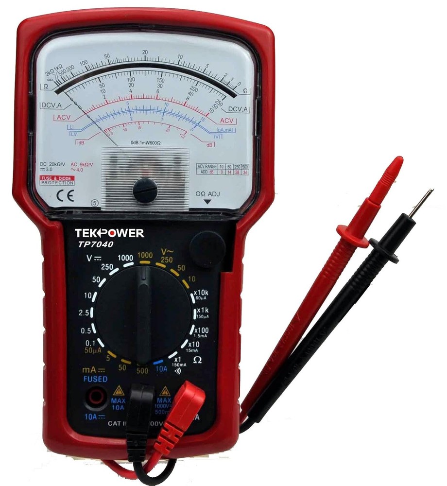Tekpower TP7040 20-Range AC/DC Analog Multimeter General Purpose with Red