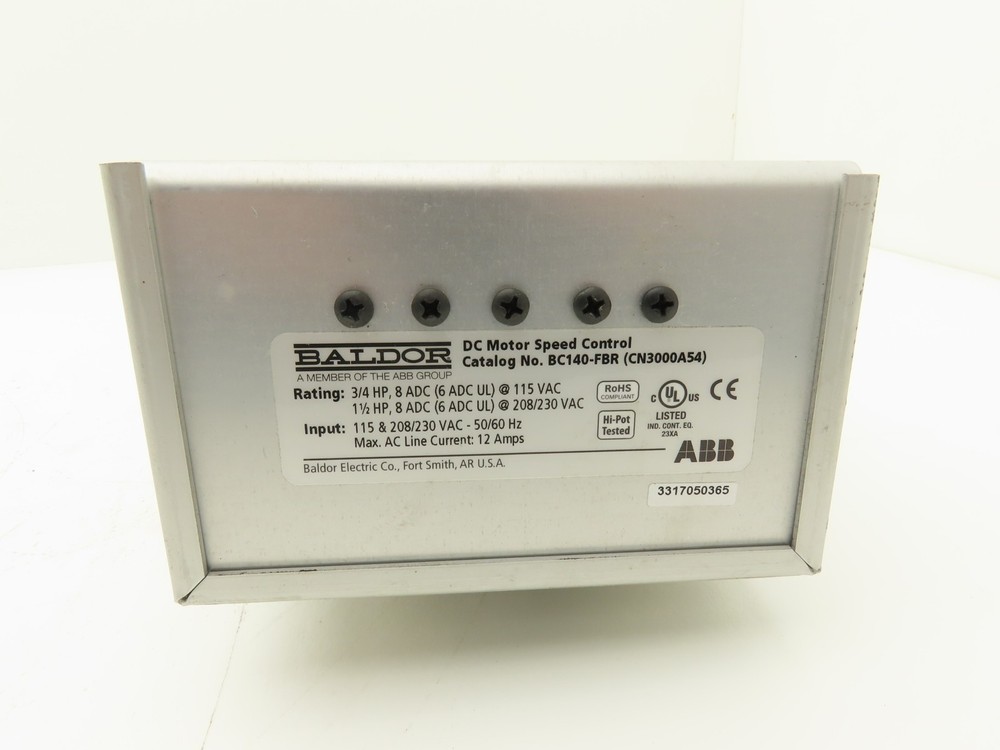Baldor BC140-FBR DC Motor Variable Speed Control Drive 115/230V 1PH Input