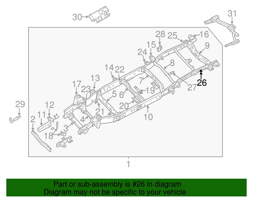 Genuine Nissan Frame Rail Bracket E0420-1PAMA