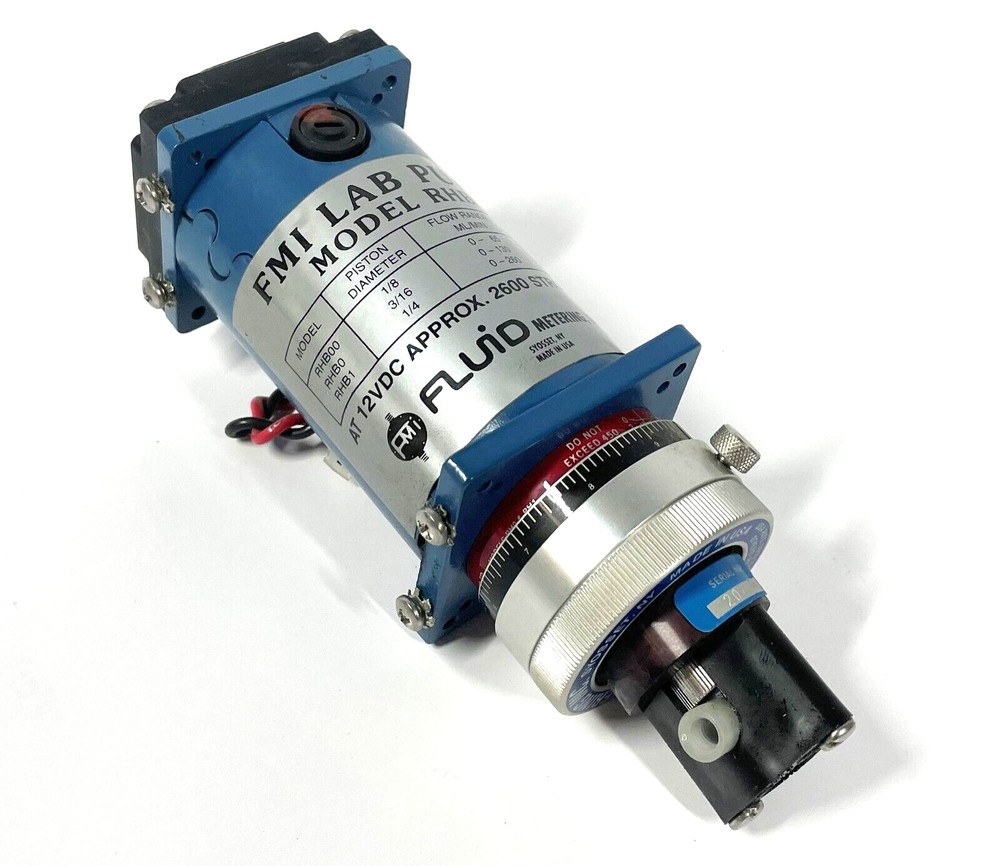 FMI LAB VACUUM PUMP Model RHB 12VDC 12 Volt 0-65mL/min 100PSIG Optical Encoder