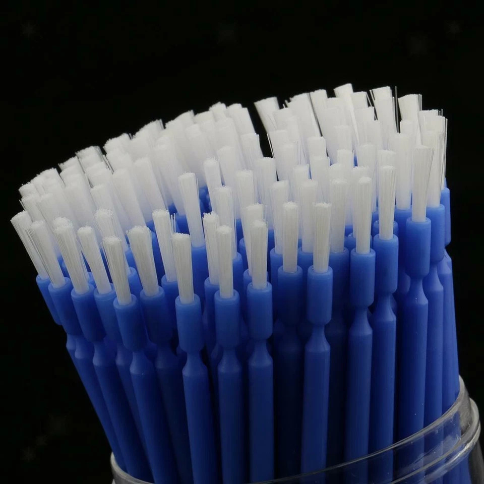 1000Pcs Dental Disposable Micro Brush Bendable Applicator Tips Long Handle Blue