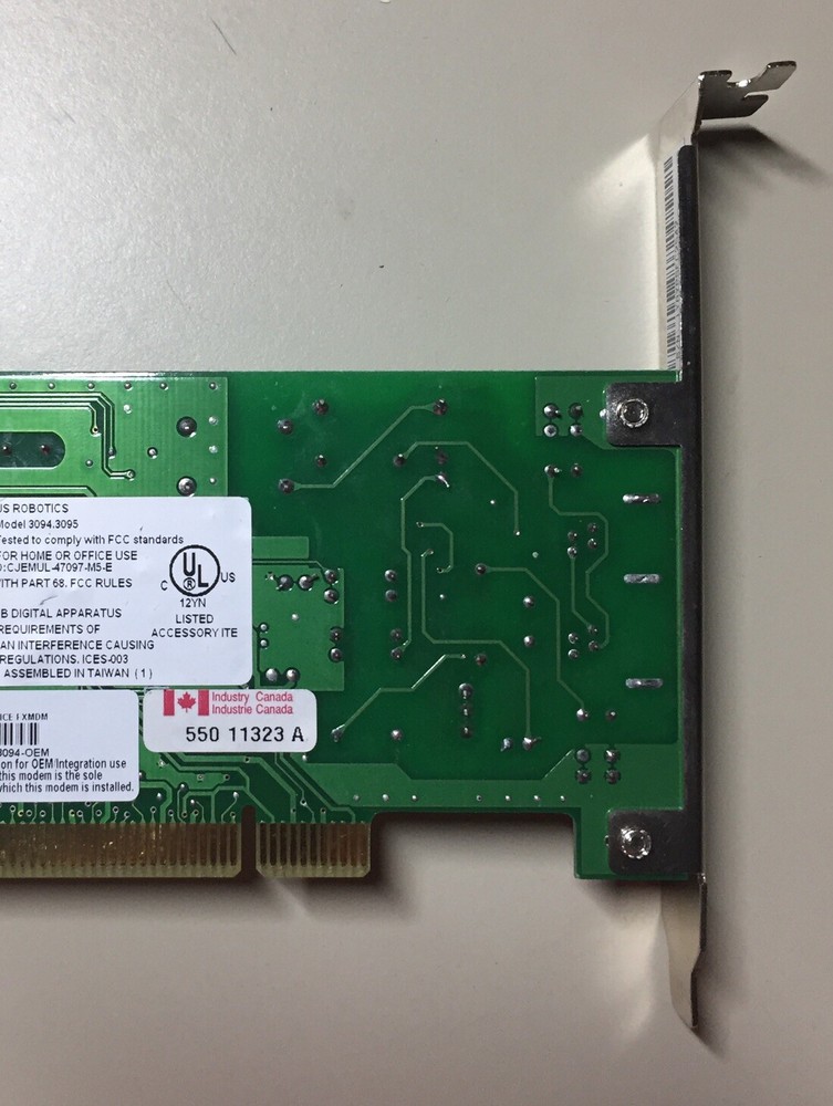 Vintage US Robotics Modem/PCI USR90-11 Modem Card
