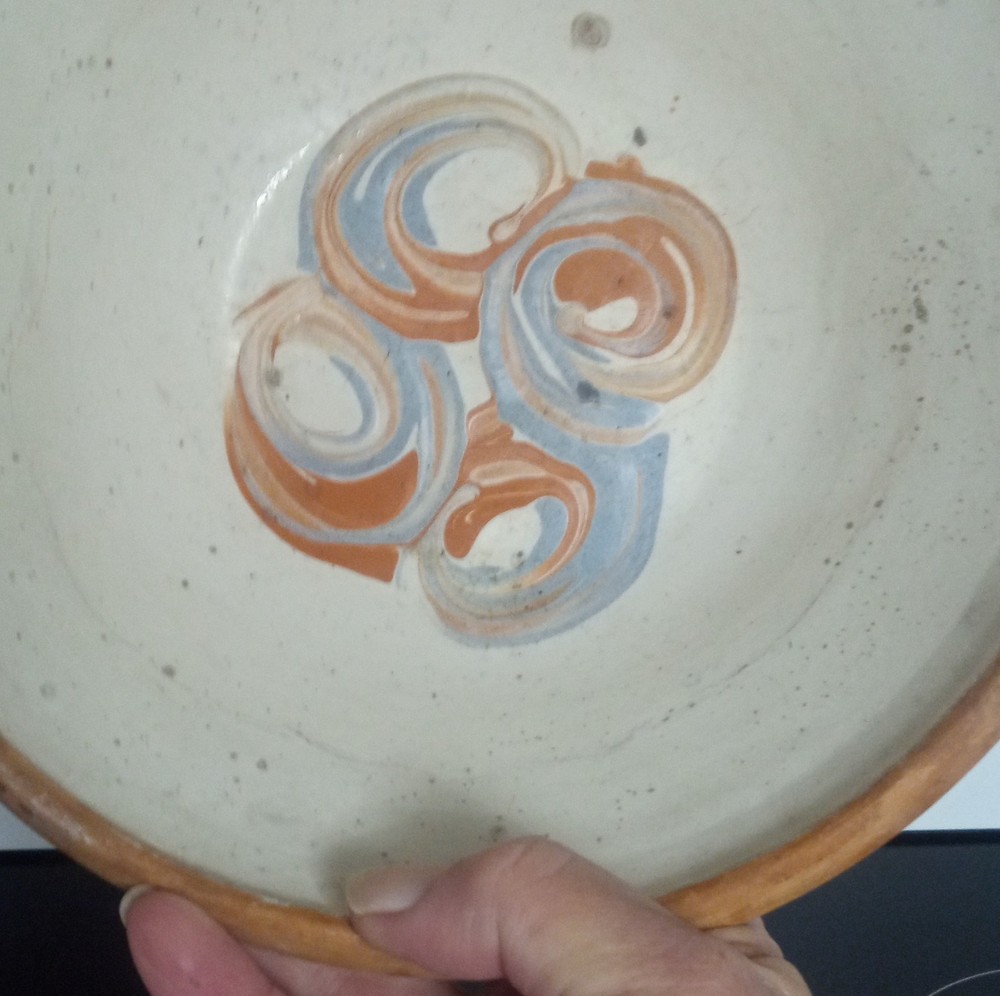 Lindelse Handmade Ceramic Swirl Pattern Round Art Pottery Bowl Denmark
