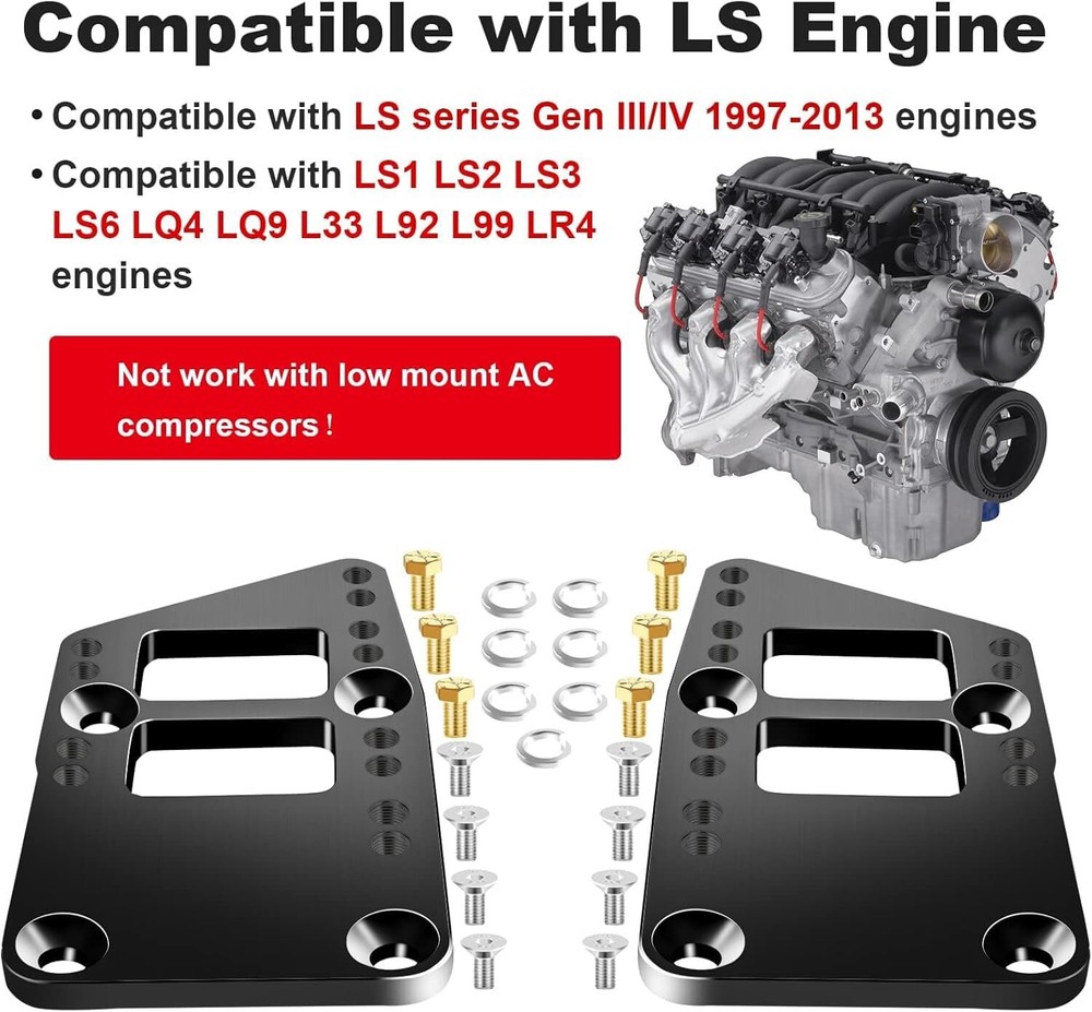 For LS Engine Motor Mounts LS Swap Kit LS Conversion Adapter Plates LS1 LS3 LS2