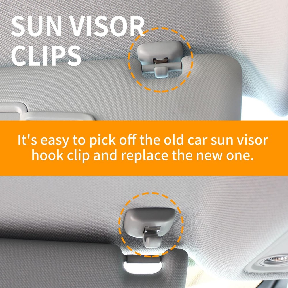2PCS Inner Sun Visor Clips, Upgraded Car Visor Holder Hook Compatible with A...