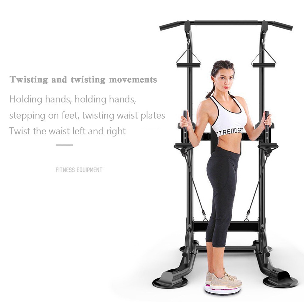 Pull-Up Bars &Squat Bar Power Tower Dip Stands Strength Training for Home Gym