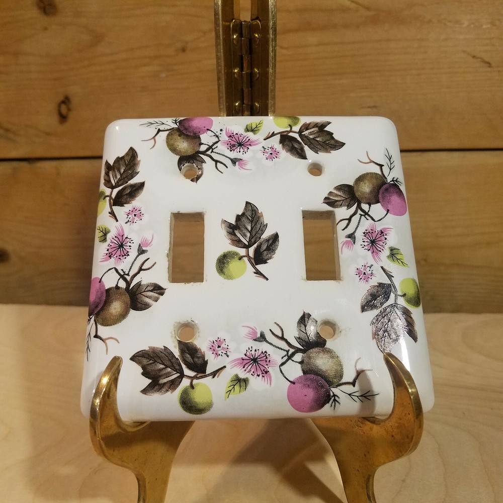 Fruits & Plants on White Ceramic Light Switch Faces Covers - Swanky Barn