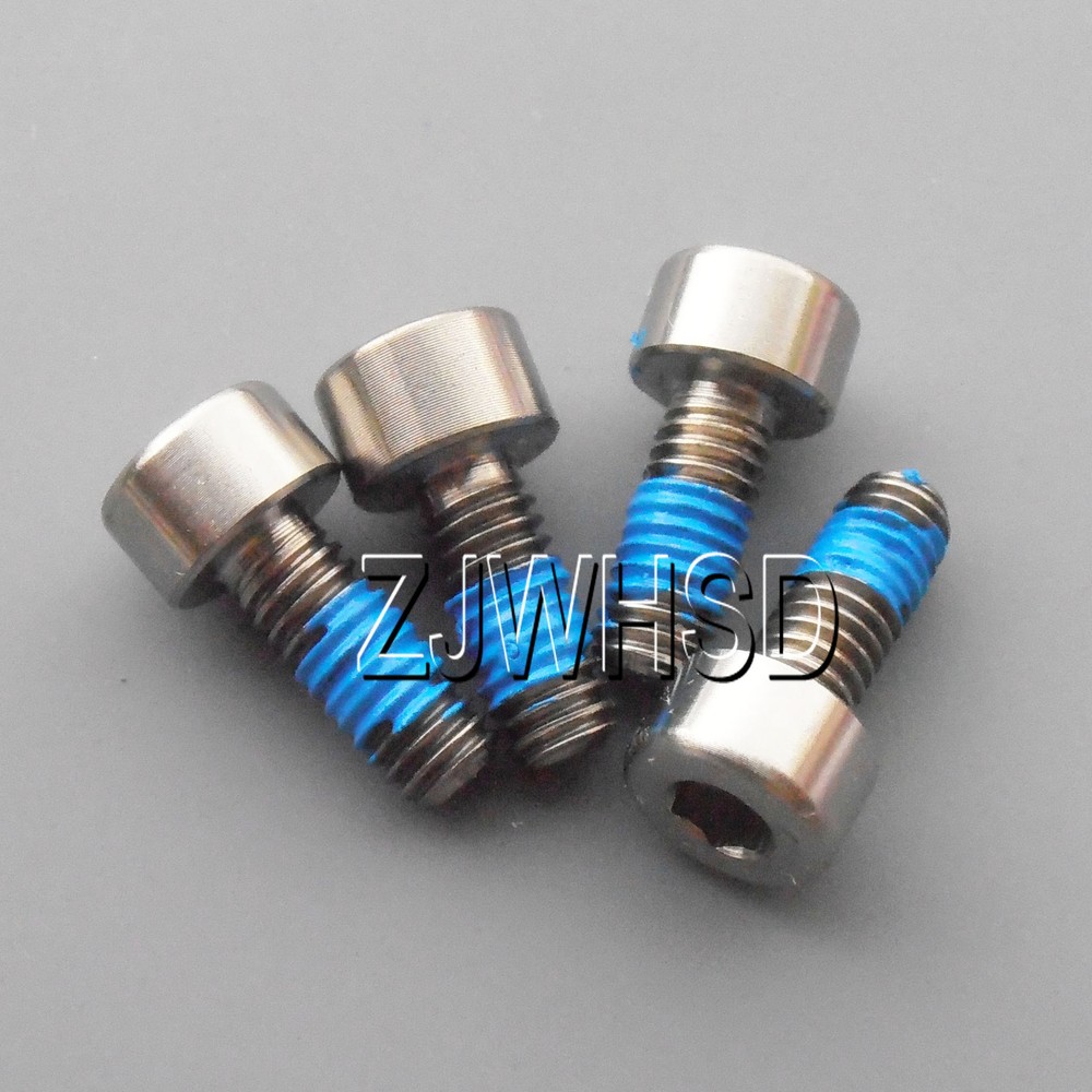 4pcs M4 x 10 mm Titanium Ti Screw Bolt Allen Hex Socket Cap Head + Thread Locker