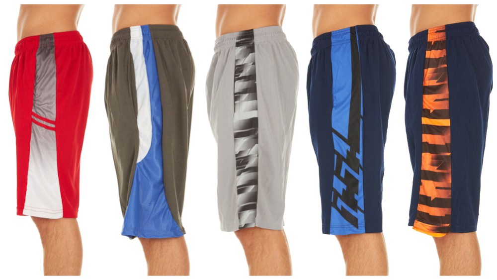 5 Pack: Assorted Men's Active Athletic Performance Shorts (S-5XL)