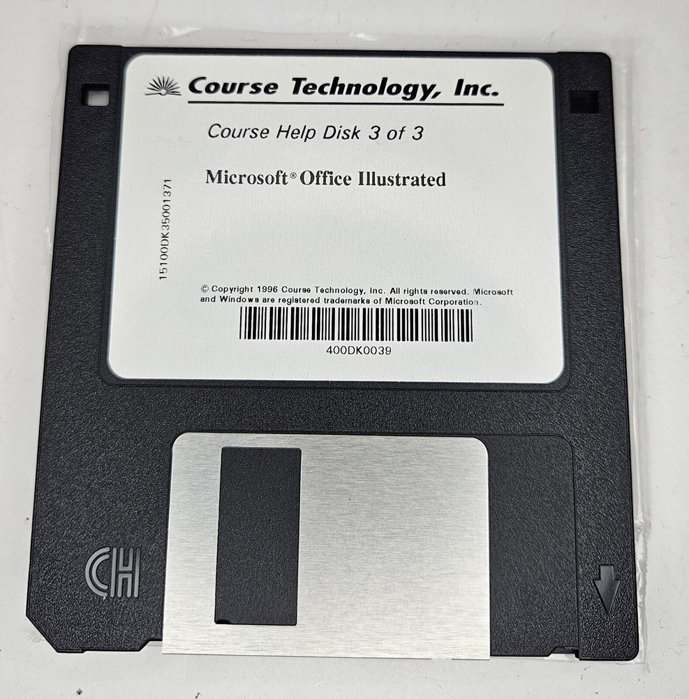 Vintage 3.5 Disk (4) Microsoft Office Illustrated Windows 95 UNTESTED