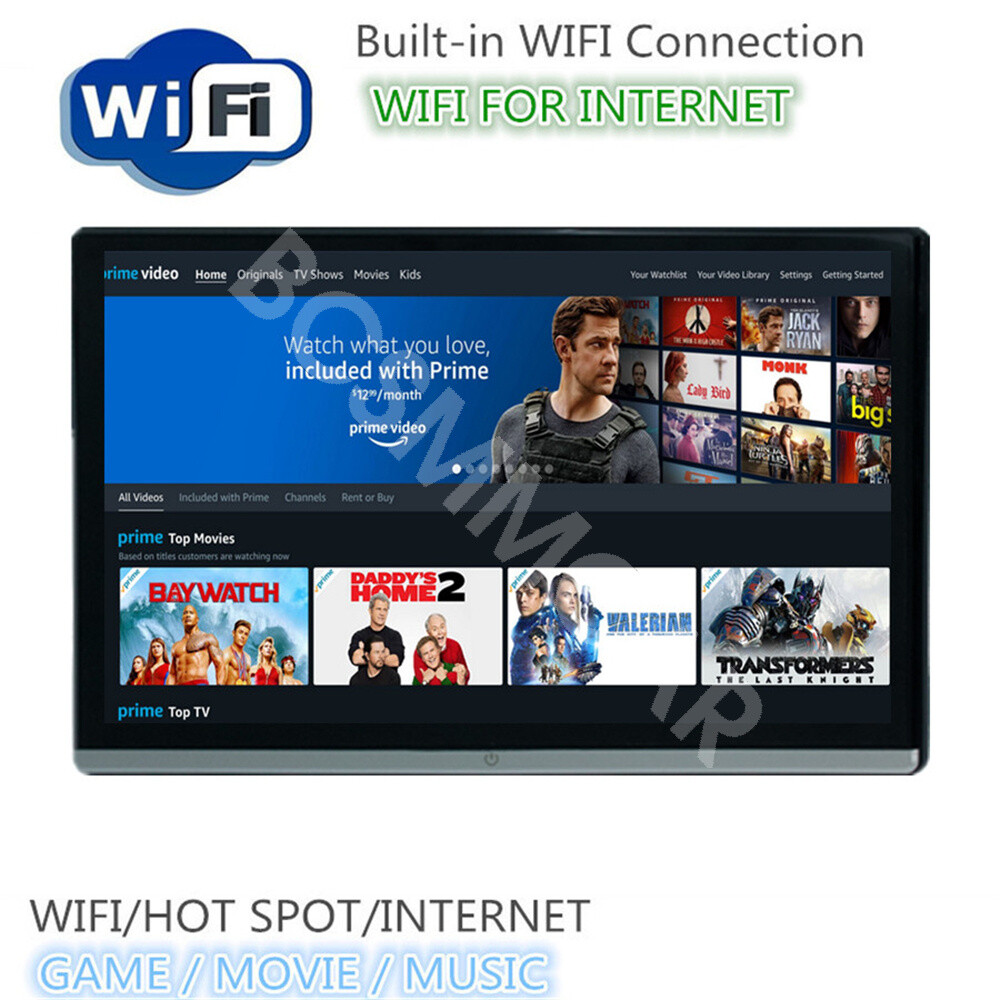 4K Car Rotatable Headrest Video Player With WiFi Bluetooth Android 12 Octa-core