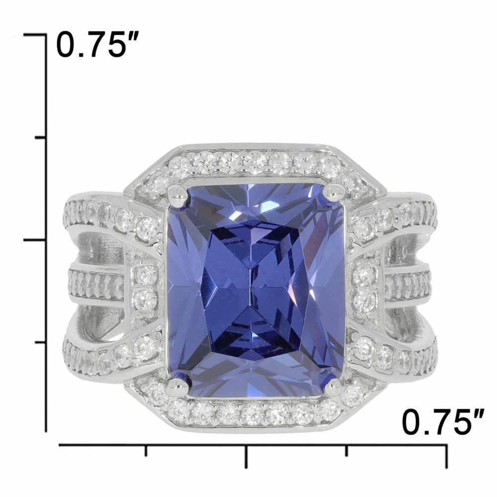 Sterling Silver Semi Mount Ring Setting OCT 12X10mm White Topaz