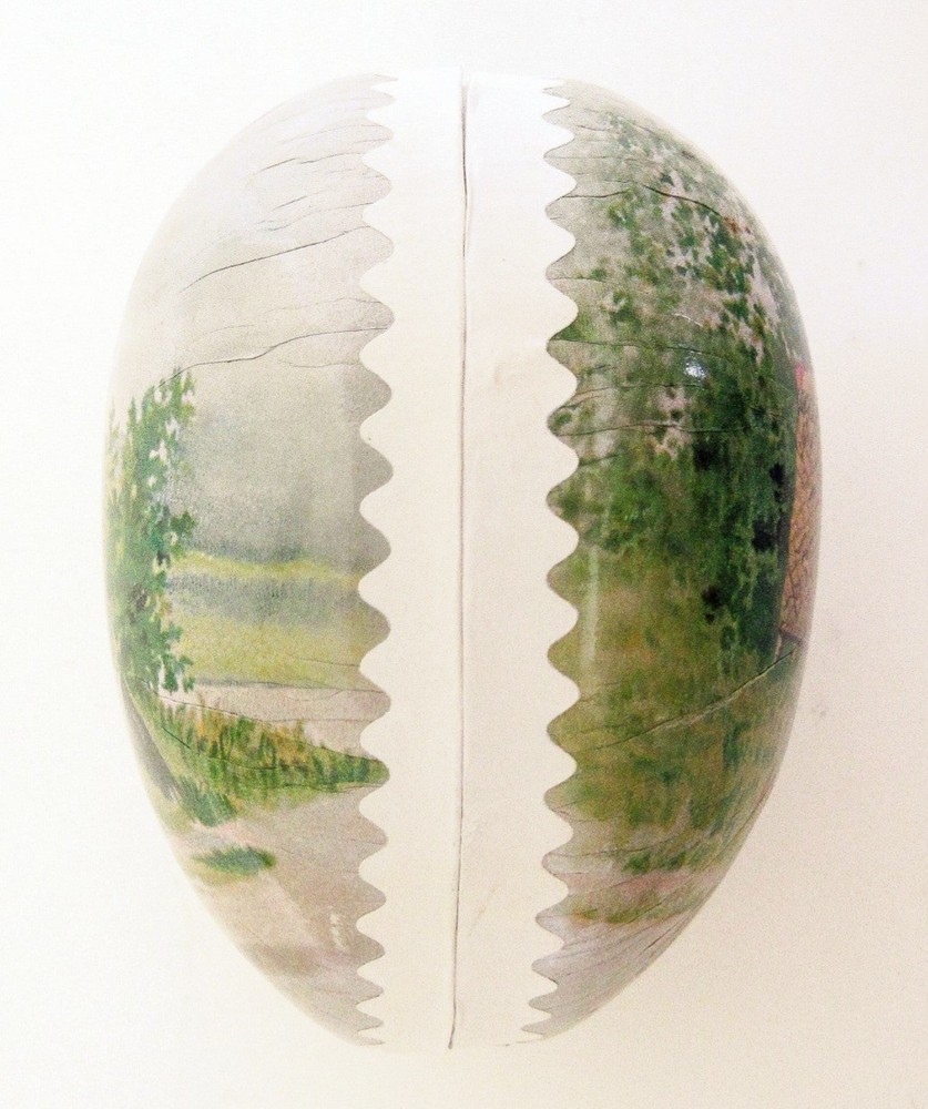 Echt Erzgebrige- Large Decoupage Easter Eggs Made In Germany ×2