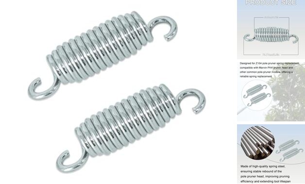 2-Pack Durable Z104 Pole Pruner Replacement Spring – Compatible with Marvin