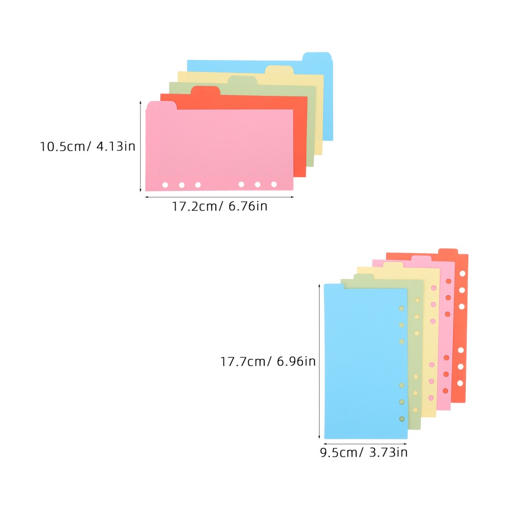 6 Set Binder Partition Index Divider Page Folder Section Dividers