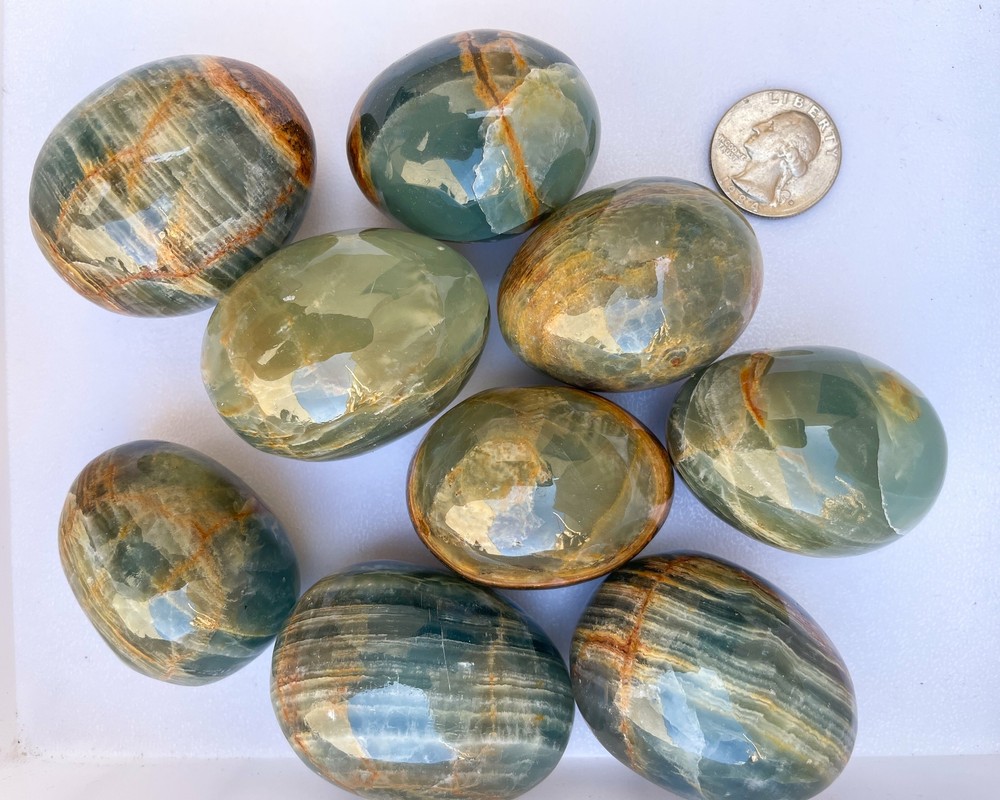 Aquatine egg carving blue onyx egg