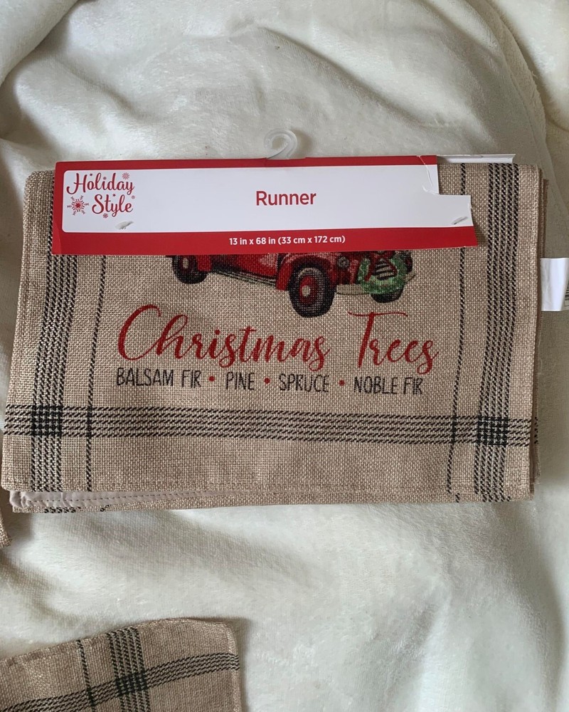 NWT Red Truck Christmas Table Runner and 2 Placemats
