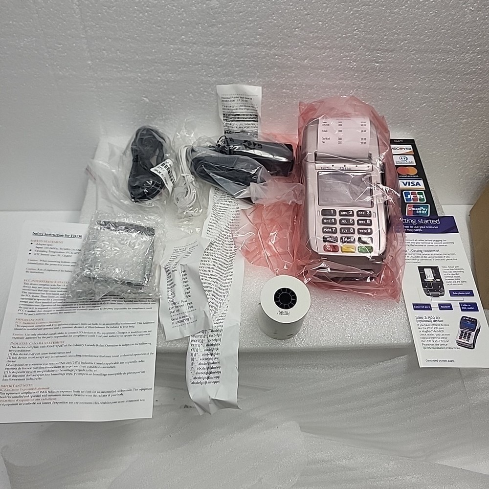 First Data FD130T Credit Card Terminal POS Card Reader, NEW