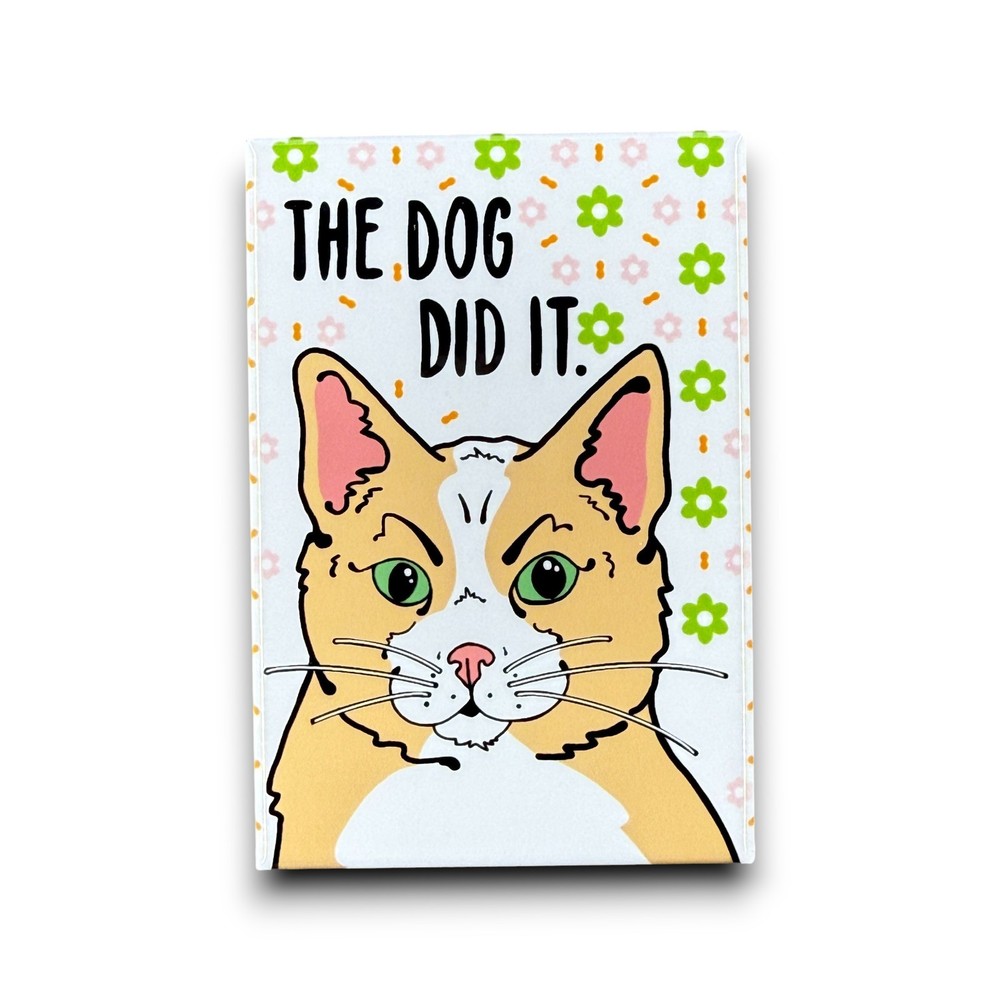Buff Cat Magnet Handmade Retro Art Kitchen Decor Gift 2x3"