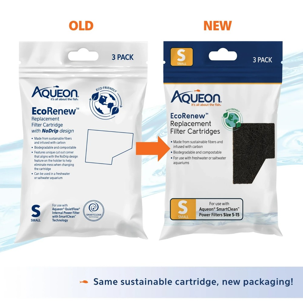 Aqueon EcoRenew Replacement Filter Cartridges ~ Small, 3-Pack