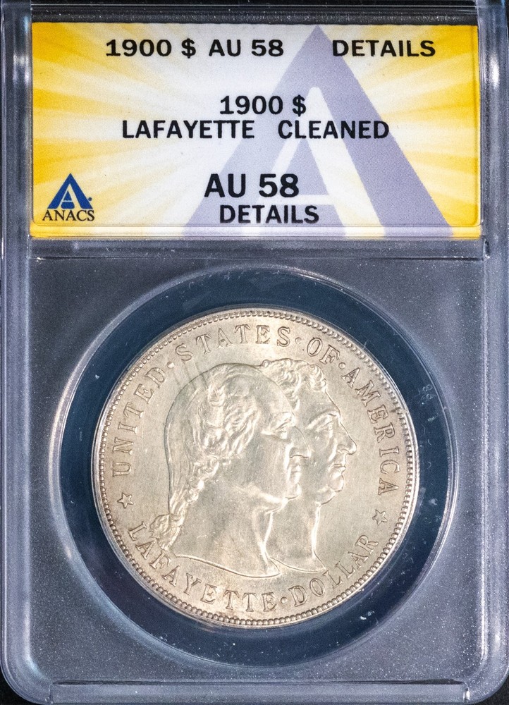 1900 $1 Silver Lafayette Dollar ANACS # 7623751 + Bonus